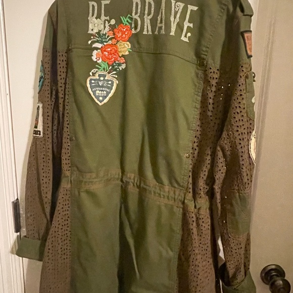 Double D Embroidered Olive Green Jacket - Picture 1 of 7